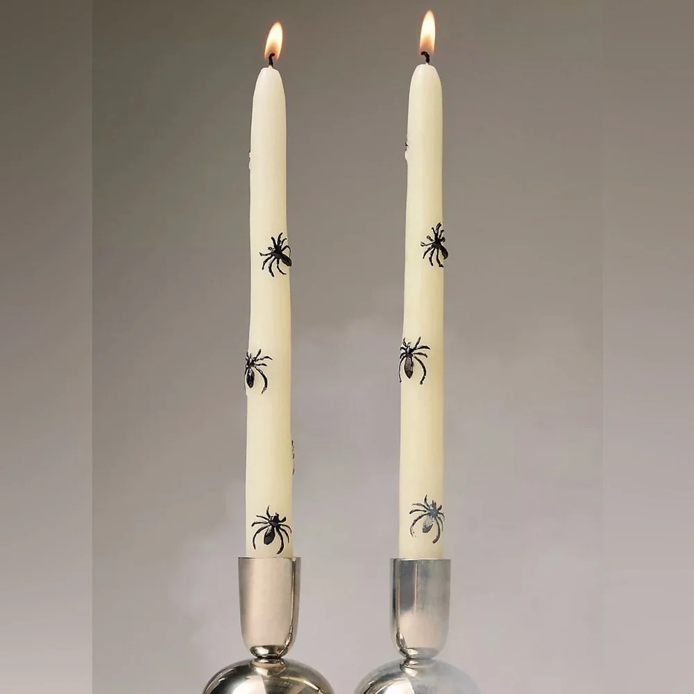 NIB Anthropologie Mystic Icon Taper Candles, Set of 2: Spider Edition